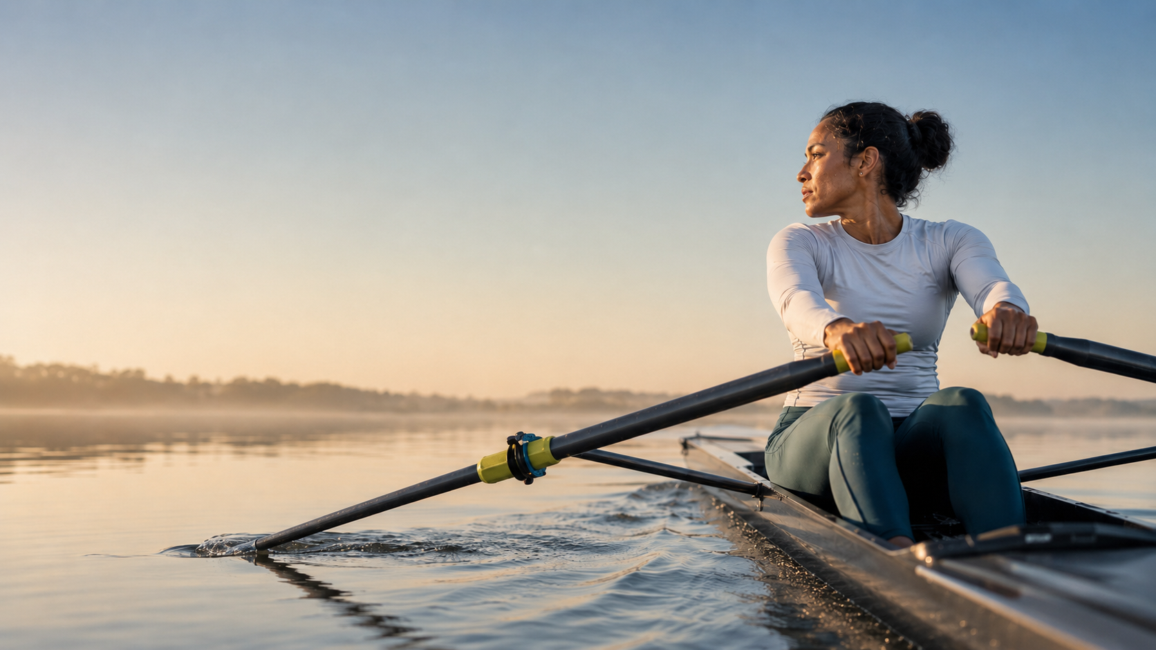Woman canoeing outdoors, representing thyroid and adrenal health at BioDesign Clinic